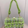 Handle Rhinestones Evening bag silver Crystal handmade Bags for Women Purses and Handbags Luxury Designer banquet bag