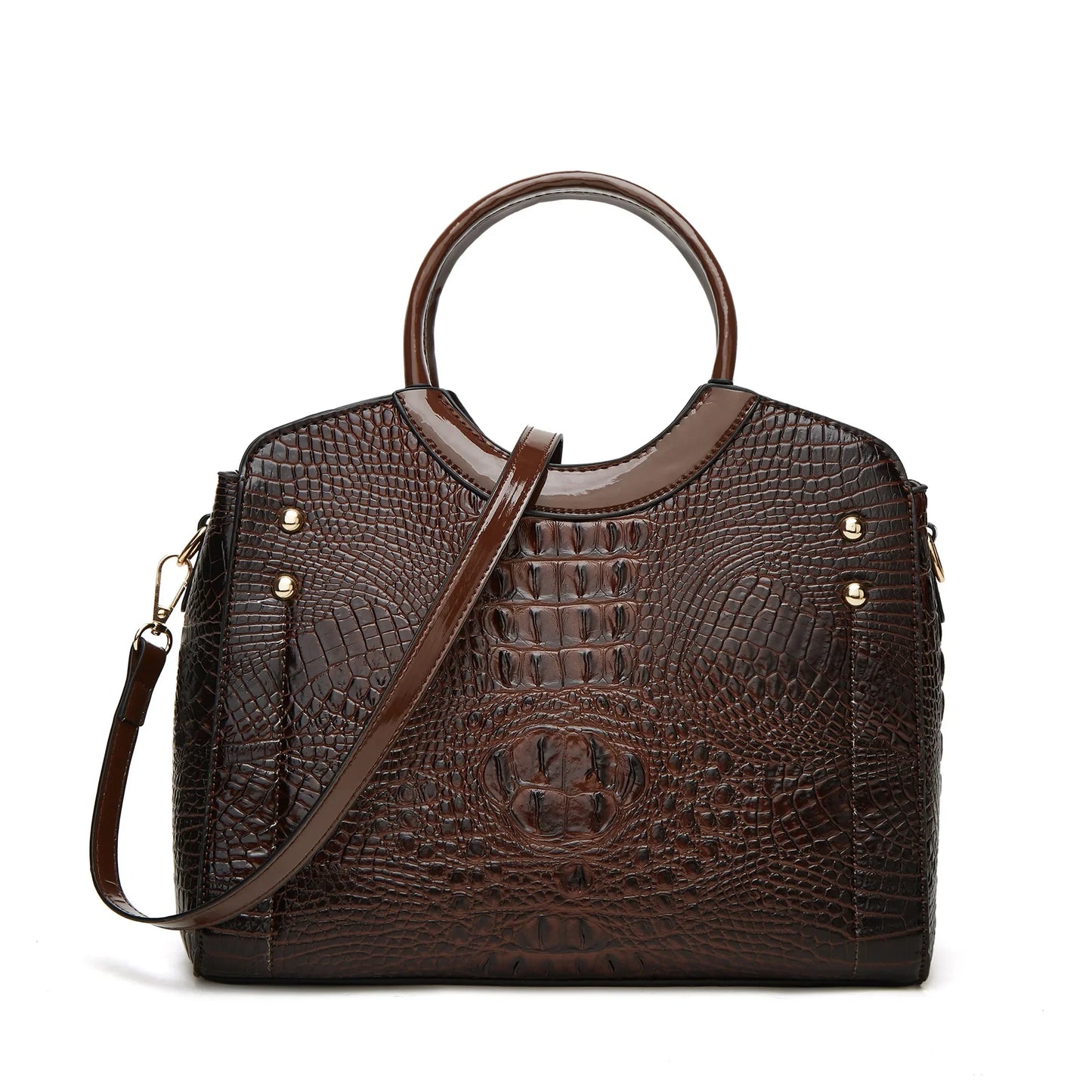 New Fashionable Large Capacity Crocodile Pattern Handbag Trendy Women's Crossbody Bag Quality Single Shoulder Bag Motorcycle Equ