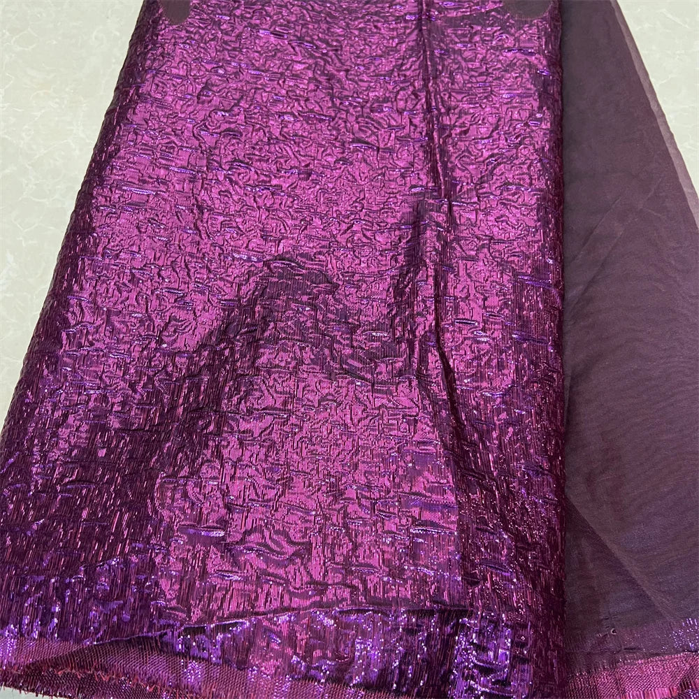2025 African Nigerian Tulle Lace Fabric Organza Embroidery High Quality Brocade Jacquard 5Yard for Party Gown Dress YXZ157