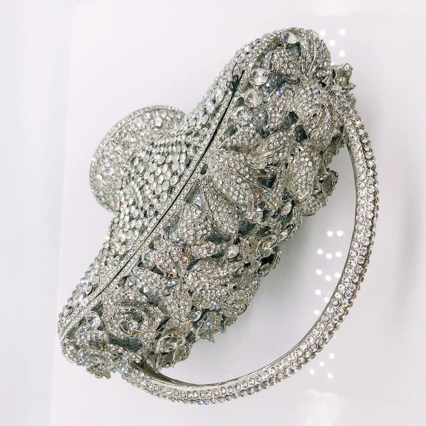 The New Diamond-Encrusted Dinner Baskets Bag Women's Handbag Cross-Body Evening Clutch Flower Elegant Bags Vintage Crystal Bags