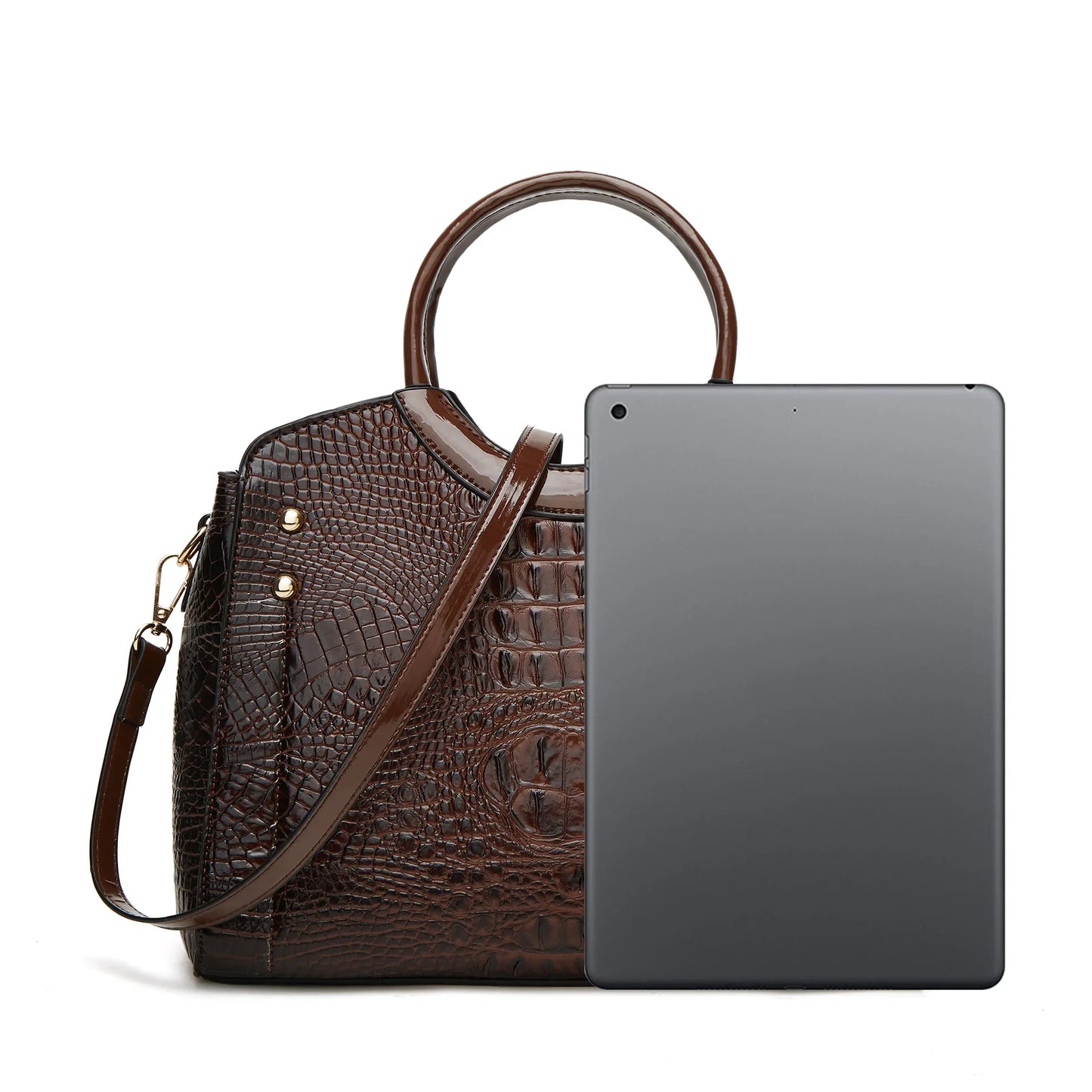 New Fashionable Large Capacity Crocodile Pattern Handbag Trendy Women's Crossbody Bag Quality Single Shoulder Bag Motorcycle Equ