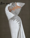 Chic Heavy Crystals White Evening Dress Mermaid Bridal Gowns Elegant Women Vestido De Festa De Casamento Abendkleider Customized