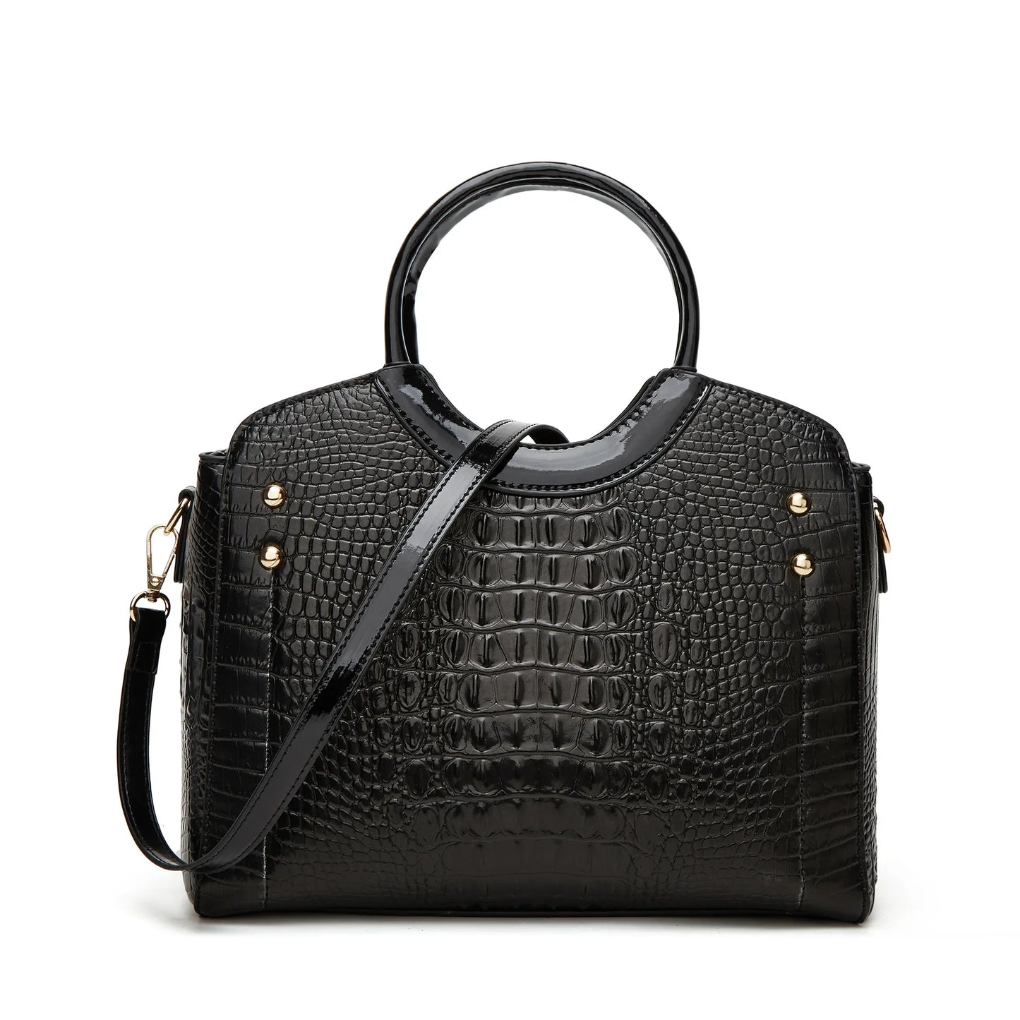 New Fashionable Large Capacity Crocodile Pattern Handbag Trendy Women's Crossbody Bag Quality Single Shoulder Bag Motorcycle Equ