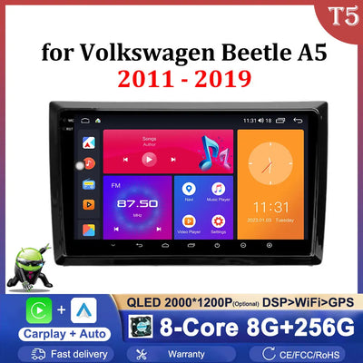 9 inch Android OS for Volkswagen Beetle A5 2011 - 2019 Car Radio Video Multimedia Player GPS Navigation WIFI BT Auto Accessories