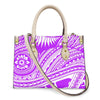 Women Pu Handbag Custom Wholesale Polynesian Tribal Floral Design Women Shoulder Bag Large Capacity Travel Temperament Women Bag