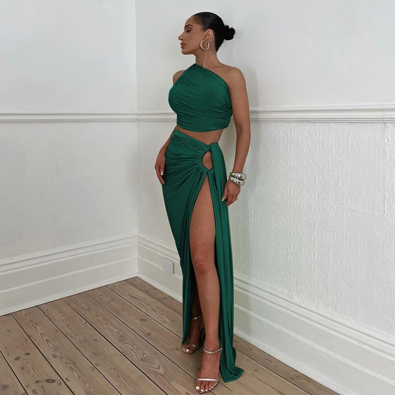 Dulzura Women 2024 Summer Tank Tops Long Skirts Party Club Vacation Two Piece Matching Sets Outfits Wholesale Items For Business