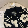 Pearl Beading Floral Knitted Women Sweater Tops 2023Autumn Winter Vintage Elegant Ladies Pullover Long Sleeve Fashion Jumpers