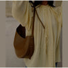 Solid Ruffles Full Sleeve Chiffon Shirt Women Casual Loose V Neck Long Sleeves Street Blouses 2025 Spring Summer Holiday Tops