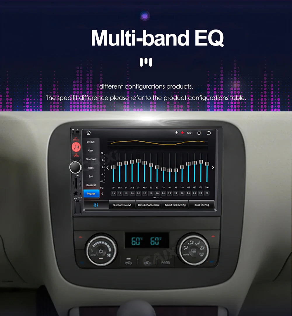 XIMA Wireless CarPlay Android Auto 7 Inch IPS 2 Din Stereo Car Radio Multimedia Player autoradio Headunit Bluetooth AHD Camera