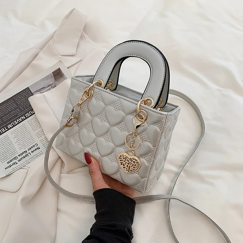 Red Love Patent Leather Bright Surface Handbag High-end Design Sense Wedding Bag Women's New Fashion All-matching Crossbody Bag