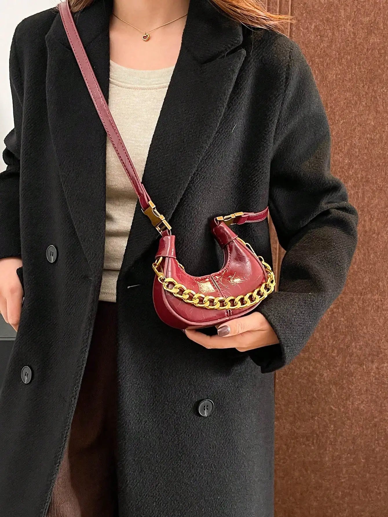 Fashionable Small Handbag, Minimalist Stylish Texture Elegant Style Shoulder Bag, New Casual 	Top Handle Bag For Women
