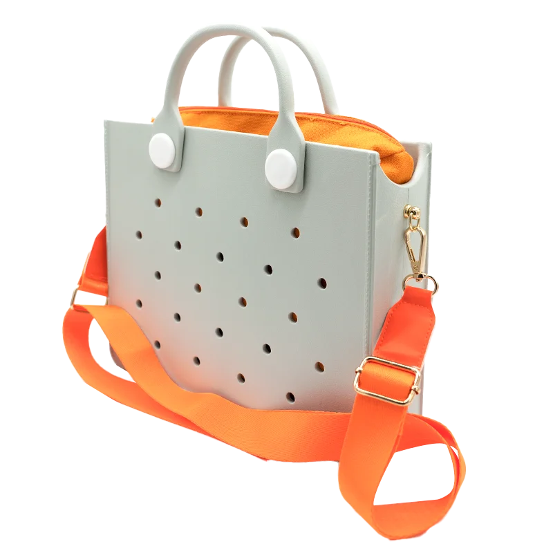EVA Large Leather Shoulder Bag Handbag Tote Bag Storage for Women Casual Waterproof Beach Bag Hole Fit Charm Fashion Storage Bag