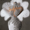 New White Heavy Luxury Evening Dress 2024 Hochzeitskleid With 3D Leaf Design Ladies Dresses For Special Occasions Customized