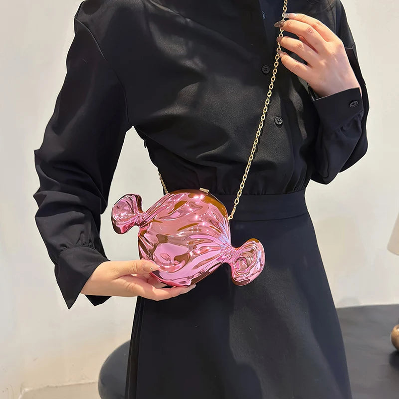 Acrylic Evening Clutch Bag For Women Luxury Shoulder Bag Handbag And Crossbody Bags Party Prom Wedding Shiny Candy Design Purse