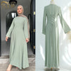 Clothes for Muslim Women Solid Robe Malay Turkey Dubai Zipper Cardigan Robe Fashion Simplicity Summer Dress Abayas for Women