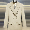 VGH Minimalist Patchwork Drawstring Solid Blazers For Women Notched Collar Long Sleeve Backless Hollow Out Blazer Female Style