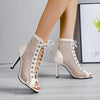 Plus-size new sexy high heels Hollow-net sandals Summer fashion trend Comfortable open-toe boots stiletto Jazz dancer shoes - MAGUSTA BEAUTY