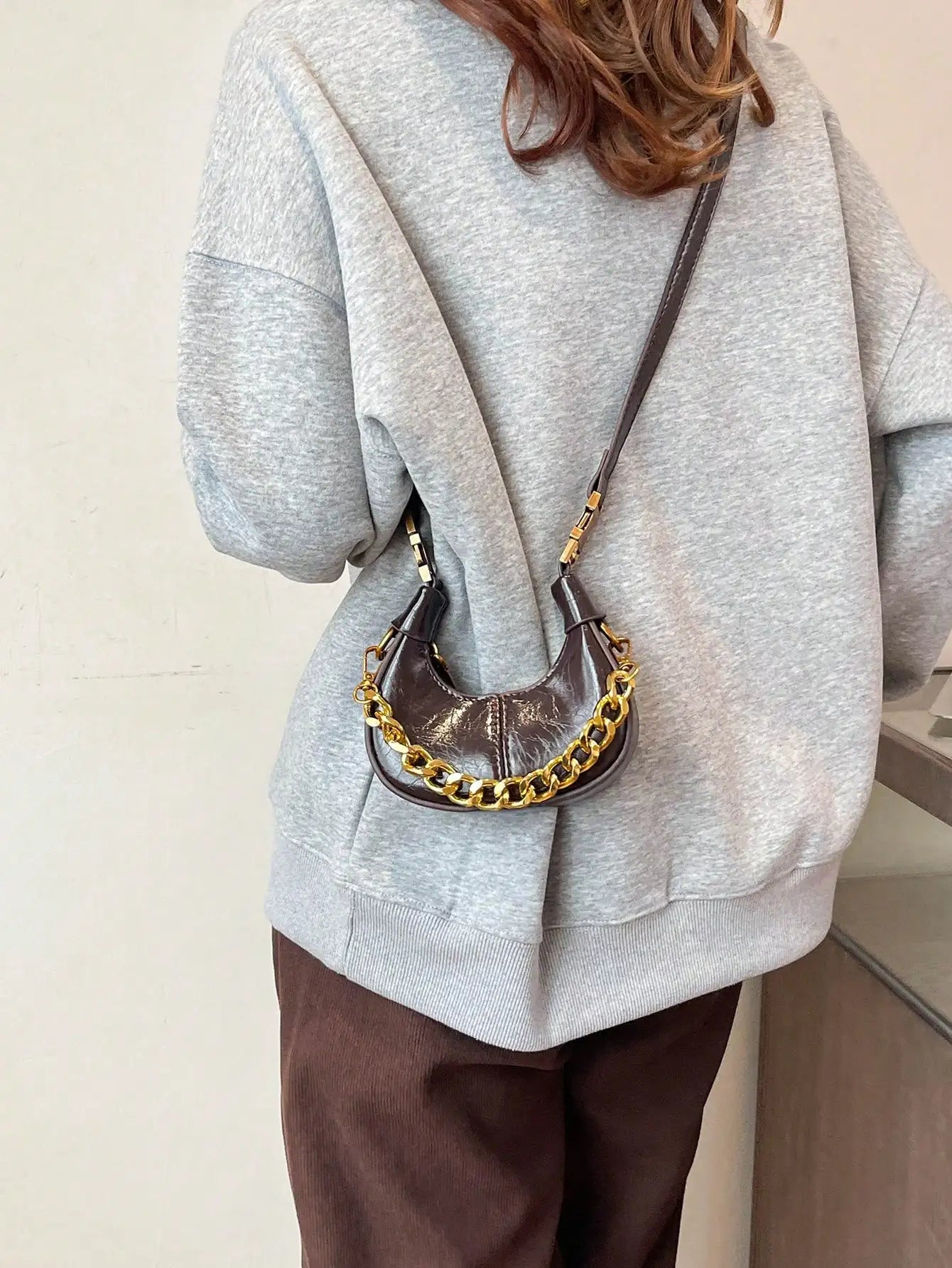 Fashionable Small Handbag, Minimalist Stylish Texture Elegant Style Shoulder Bag, New Casual 	Top Handle Bag For Women