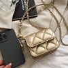 Simple And Versatile Texture Mini Bag With Gold Ball Chain Strap Shoulder Bag Crossbody Bag 	Purse Women's Bag