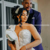 Nigeria Mermaid Wedding Dresses for Bride Sheer Neck Long Sleeve Side Split Ruffles Africa Wedding Reception Gowns Customized