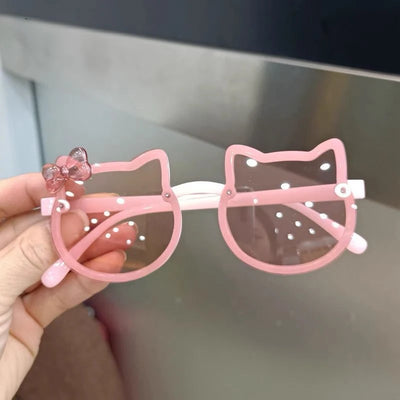 2024 New Children Cute Kitty Sunglasses Acrylic Bow Outdoor UV Protection Sun Glasses Baby Girls Classic Kids Boy UV400 Eyewear