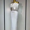 Luxury Rhinestone Chain Off Shoulder Vintage Butterfly Chic Bodycon Dress High Street Elegant Evening Party Birtyday Clothing