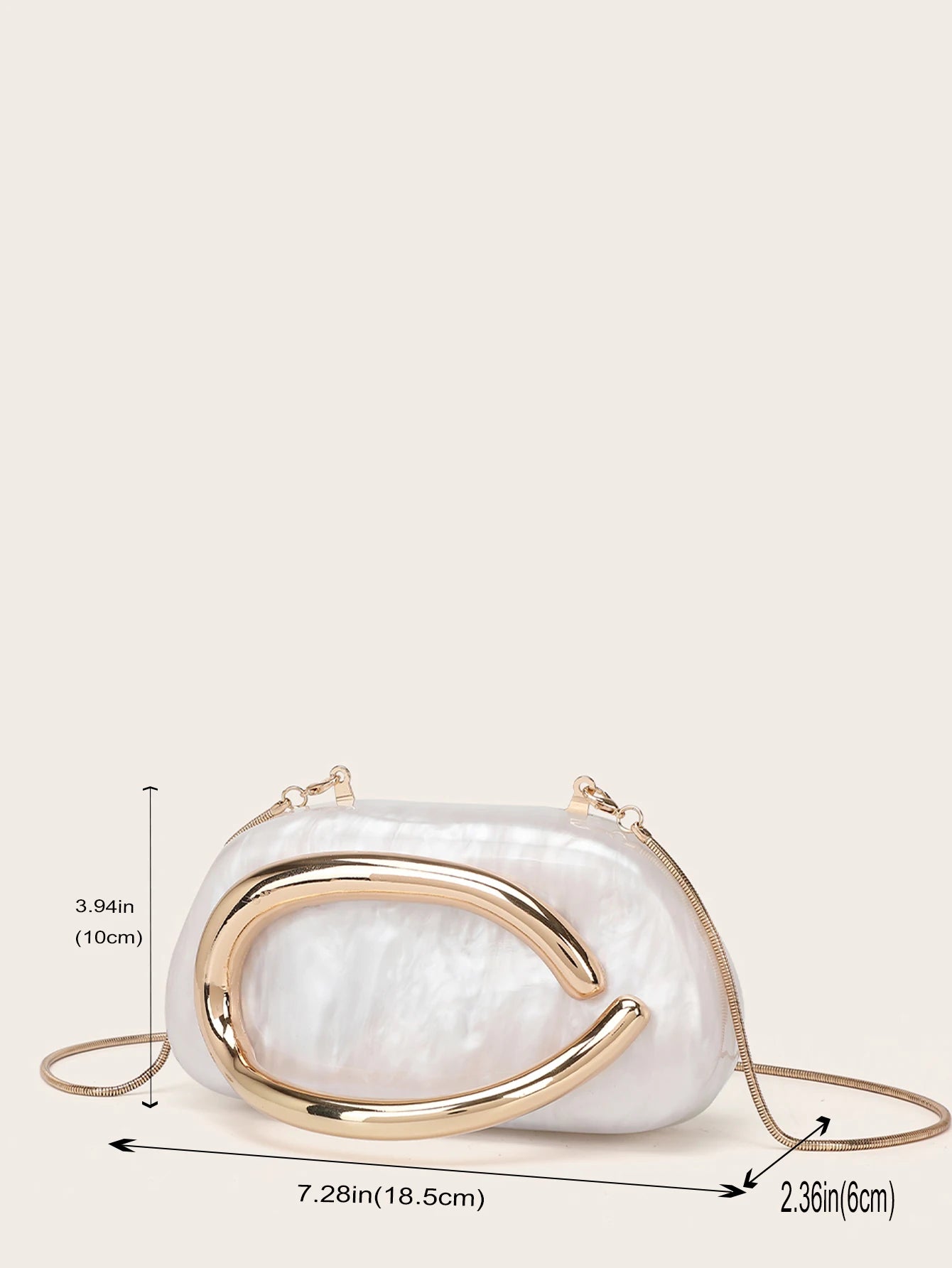 Women Acrylic Clutch Box Handbag Metal Handle Evening Bag Trendy Ladies Shoulder Crossbody Purse for Wedding Prom Cocktail Party