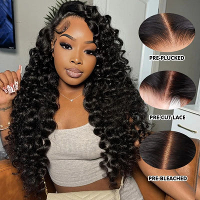 Alimice Cheap Price 4x4 Lace Closure Loose Deep Wave Human Hair Wig Glueless Transparetn Lace Closure Human Hair Wig 4x4