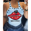 Fashion Women's Sexy Sling Print T-Shirt Small Vest Top Summer Casual Cool Sleeveless Top