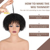 10 Inch Afro Kinky Curly Bob Wig With Bangs Curly Pixie Cut Glueless Wigs Machine Made Brazilian Human Hair Wigs For Black Women