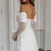 Amanda Stain Off the Shoulder Long Sleeve robes de soirée A-Line Up to Thigh Length Evening Dresses Valentines Day Wedding Dress