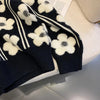 Pearl Beading Floral Knitted Women Sweater Tops 2023Autumn Winter Vintage Elegant Ladies Pullover Long Sleeve Fashion Jumpers