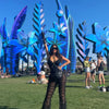 Cryptographic Fashion Tiered Mesh Sheer Flare Pants Rave Festival Outfits for Women Halloween Sexy Pants Streetwear Bottoms
