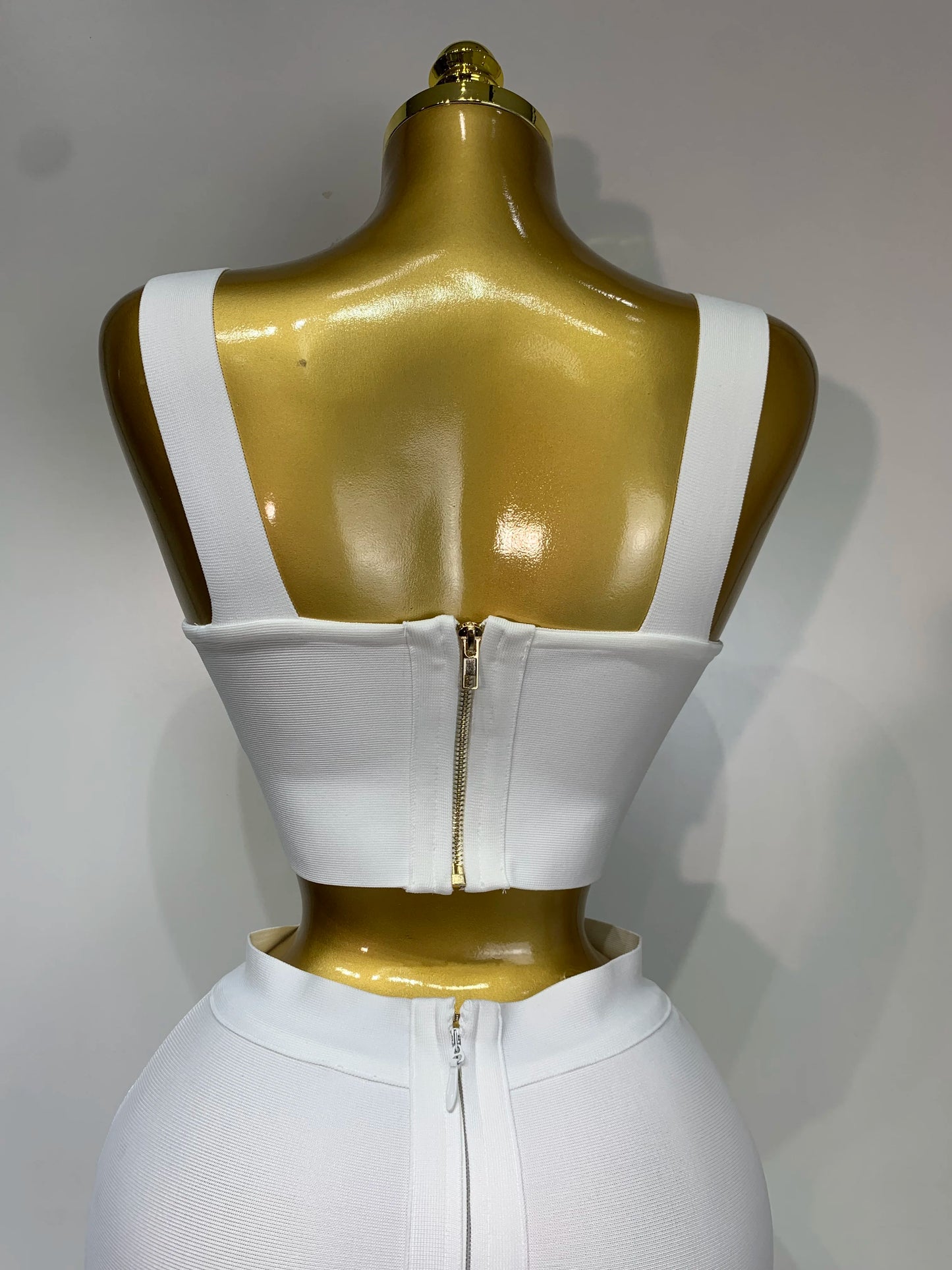 Women Sexy Top Short Skirt Bodycon Bandage Two Pieces Sets White Black 2025 Evening Party Luxury Birthday Outfit Nightclub Suits