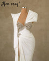 3 Designs Formal Evening Dress Heavy Customized Silver Crystals Beading Prom Gown Elegant Wedding Party Dresses Vestido De Noiva