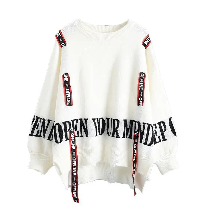 Round Neck Loose Knit Sweater for Women's 2023 Spring and Autumn Korean Version New Fashionable Casual Women's Top