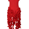 Bonnie Forest Women's Fringed Bandage Midi Dress Glam Strapless Irregular Ruffle Party Cocktail Dress Female Vestidos Clubwear