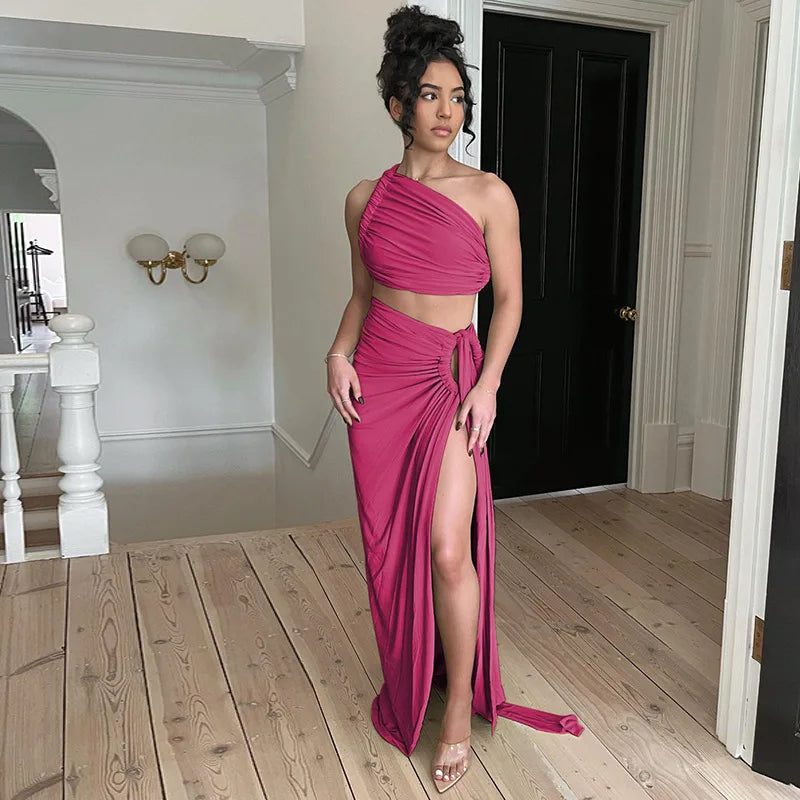 Dulzura Women 2024 Summer Tank Tops Long Skirts Party Club Vacation Two Piece Matching Sets Outfits Wholesale Items For Business