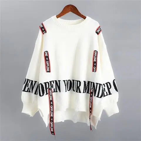 Round Neck Loose Knit Sweater for Women's 2023 Spring and Autumn Korean Version New Fashionable Casual Women's Top
