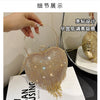 Rhinestone Evening Bag Heart Pattern Silver Handbag Womens Diamond Tassel Banquet Clutch And Purse Wedding Bridal Prom Wallets