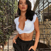Women ladies Short Sleeve Crop top elegant Plain basic debardeur femme Tank Party bodycon bandage stretch Vest Tee tunique femme