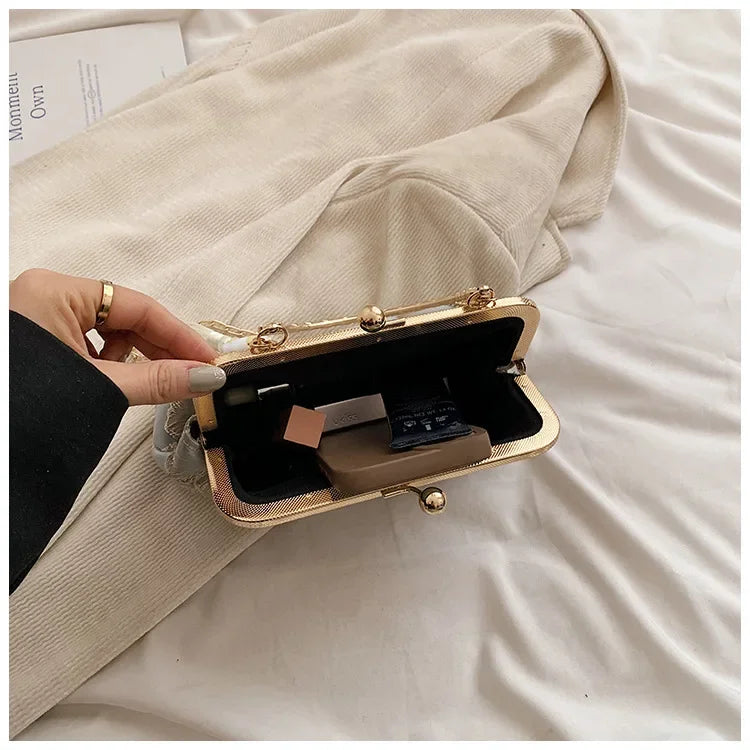 Luxury High Design Women Evening Bag Brand Party Banquet Glitter Bag for Ladies Wedding Clutch Handbag Shoulder Bag Chain Bolsas