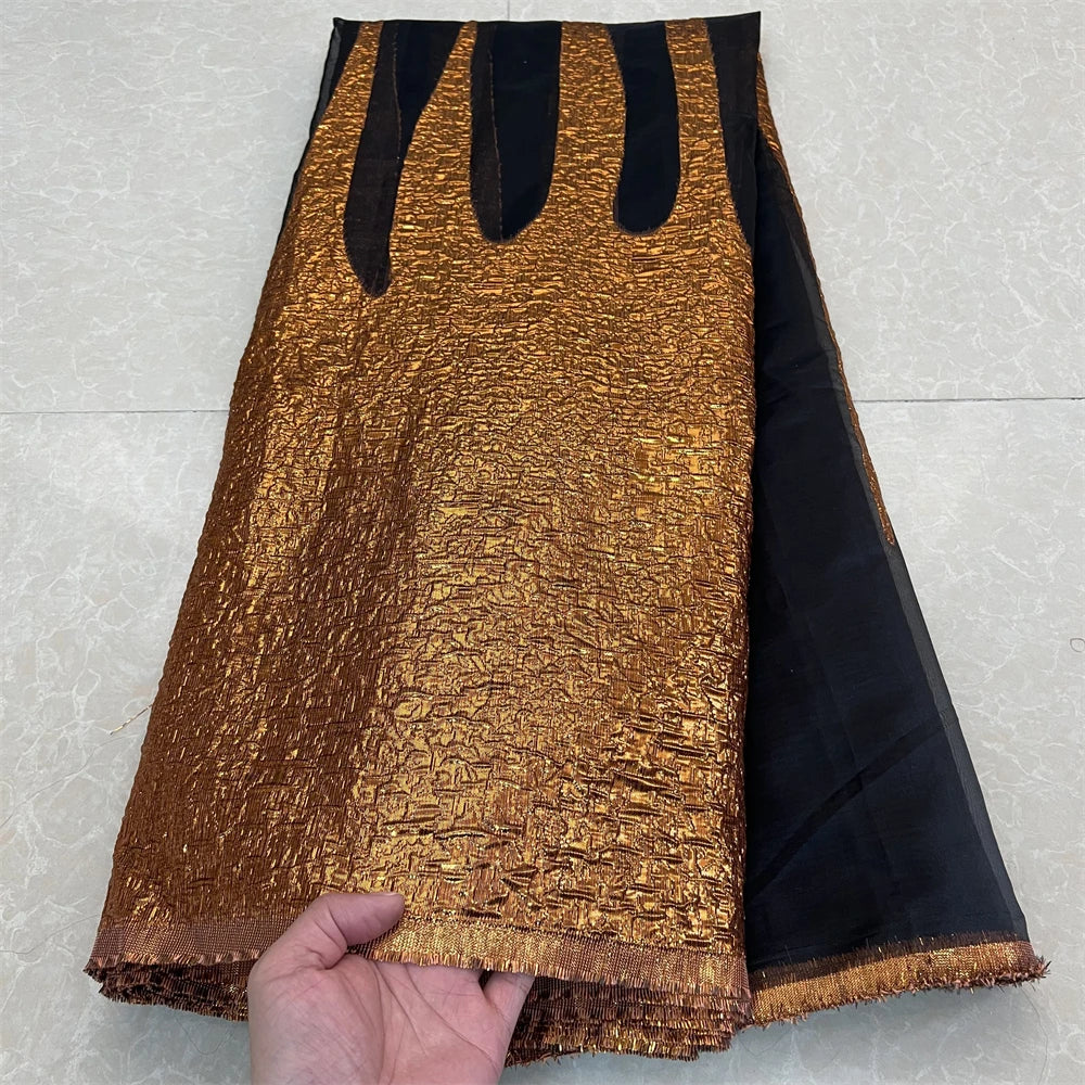 2025 African Nigerian Tulle Lace Fabric Organza Embroidery High Quality Brocade Jacquard 5Yard for Party Gown Dress YXZ157