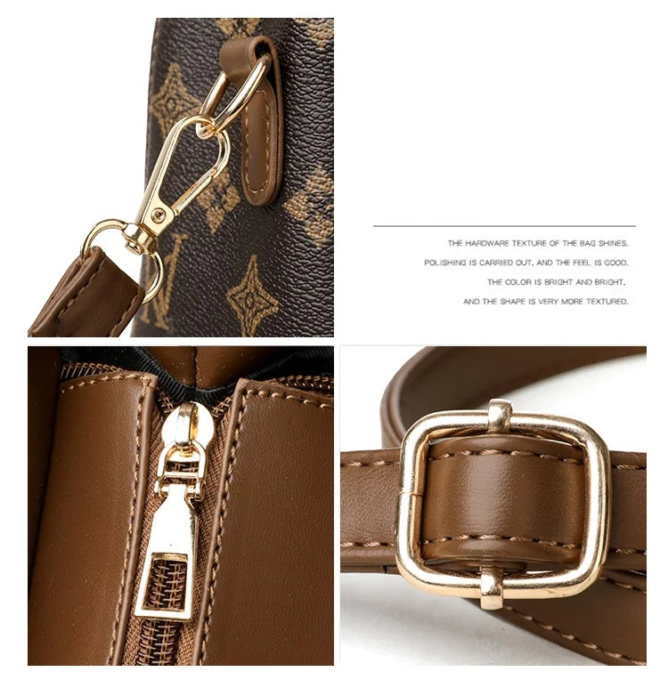 Bags for Women, Printed Fashionable Hand-Held Locks, Commuting Small Square Bag, Fashionable and Versatile Shoulder Crossbody Ba