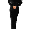 Beaded Sheath Sexy Dress Women Sexy Slash Collar Bodycon Midi Dress Solid High Waist Trend Off Shoulder Sheath Party Dresses