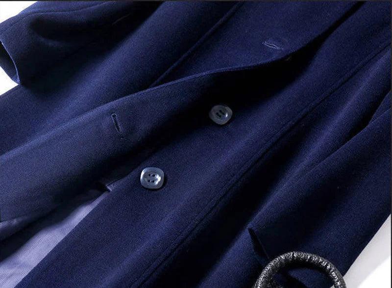 New Fashion British Solid Button Wool Coat Women Long Sleeve Jackets Woman Elegant Pocket Slim Outfit Mujer - MAGUSTA BEAUTY
