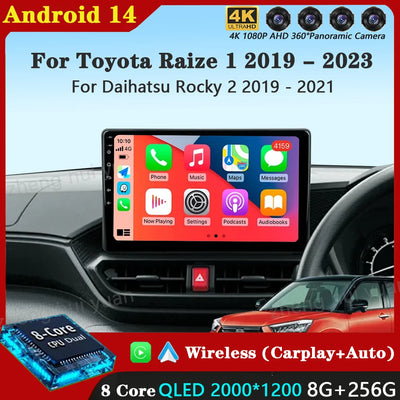 Android 14 Carplay Auto For Toyota Raize 1 2019 - 2023 For Daihatsu Rocky 2 2019 - 2021 Car Radio Multimedia Video Player GPS 4G