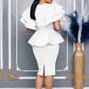 CM.YAYA Women Short Sleeve V-neck Belt High Waist Midi Dress 2025 Summer Africa OL Work Evening Sexy Party Dresses Vestidos