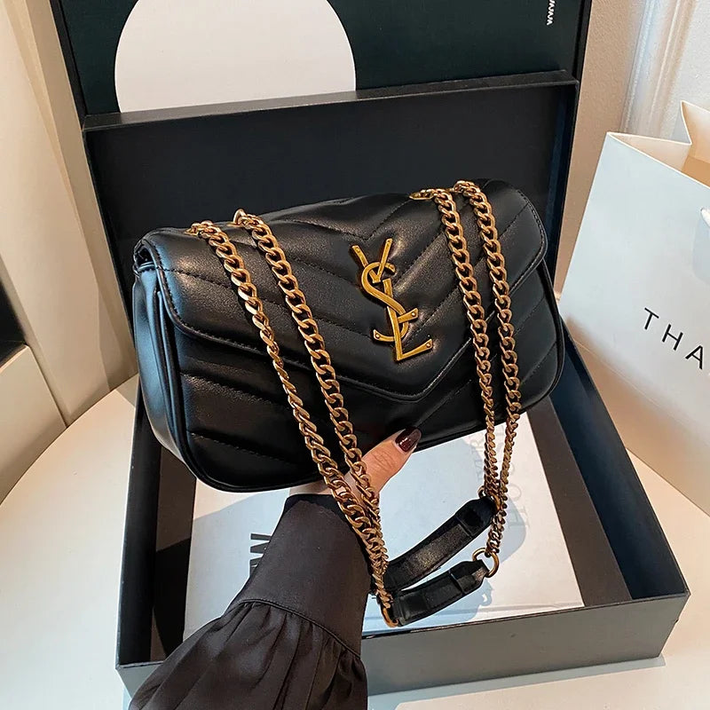 Luxury Ladies Handbag Genuine Leather Shoulder Bag Women's Crossbody Tote Elegant Designer