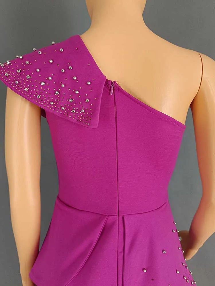 High Waist Strapless Jumpsuit Rivet Collar Lady Evening and Party Tube Top Jumpsuit for Women Elegant Sexy Birthday Jumpsuit
